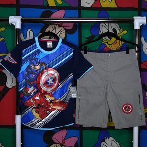 Captain America Civil War Boys Shorts Outfit